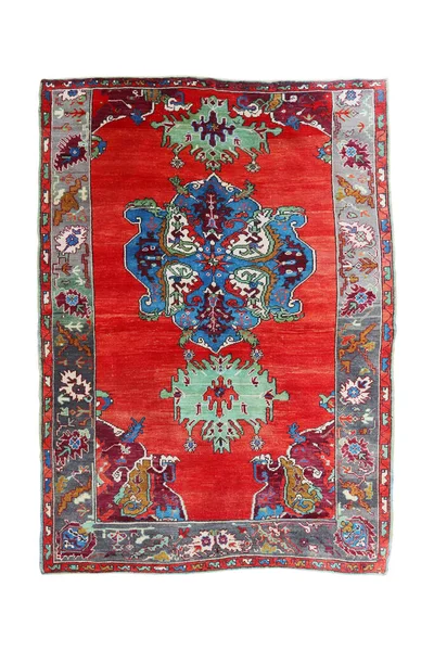 Handgewebter Antiker Türkischer Teppich — Stockfoto