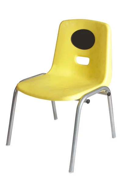 Cadeira Escola Plástico Colorido Isolado Fundo Branco — Fotografia de Stock
