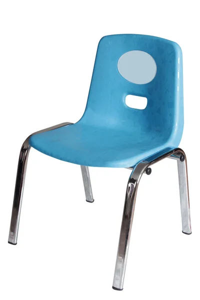 Colorful Plastic School Chair Isolated White Background — Stok fotoğraf
