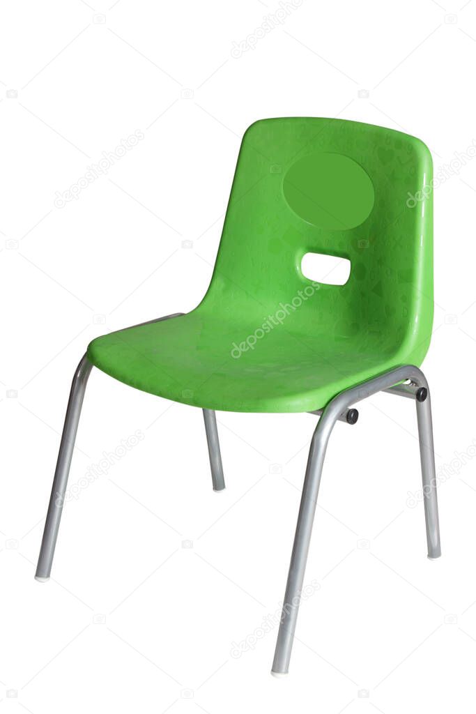 colorful plastic school chair isolated on white background