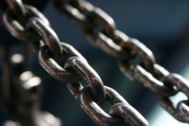 heavy metal chain, close up