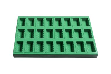 Beyaz arka planda kek kalıbı. Meslekler: Pastane.