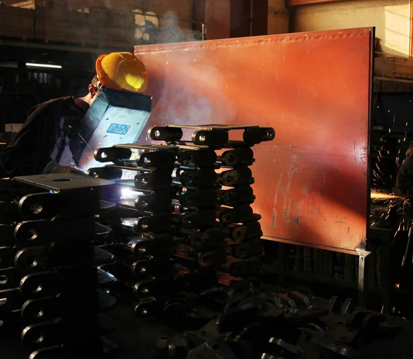 Metal Welding Worker Factory — Stock Photo, Image