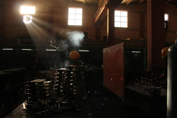 Metal Welding Worker Factory — 스톡 사진