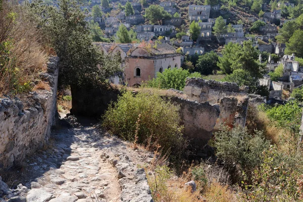 Εγκαταλελειμμένο Χωριό Στην Τουρκία Φετίγιε Καγιακόι — Φωτογραφία Αρχείου