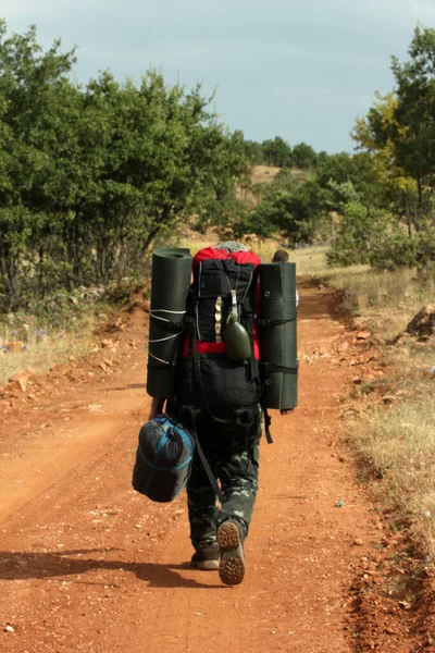 Travelers Hiking Camping Gear — Fotografia de Stock