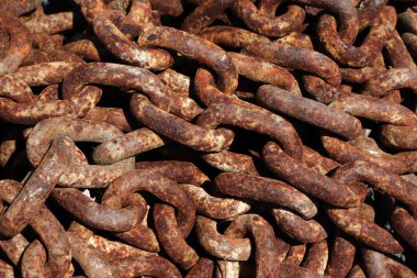 Tekne çapası Çelik zincir halkası Paslı çelik