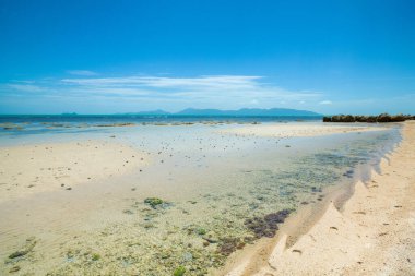 Koh Samui Adası, Tayland 'ın yeşil kayalık kıyılarının güzel tropikal manzarası