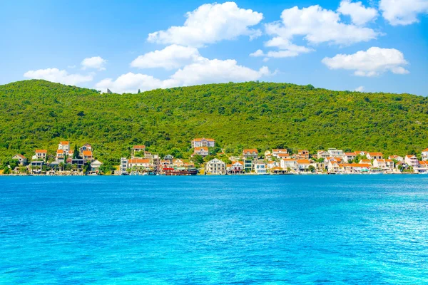 Beautiful Summer Landscape Bay Kotor Coastline Boka Bay Montenegro — Stock Photo, Image