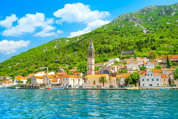Perast Montenegro Mayo 2022 Hermoso Paisaje Verano Con Histórica Ciudad — Foto de Stock