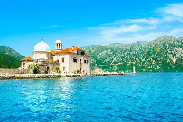 Perast Montenegro May 2022 Roman Catholic Church Our Lady Rocks — Zdjęcie stockowe