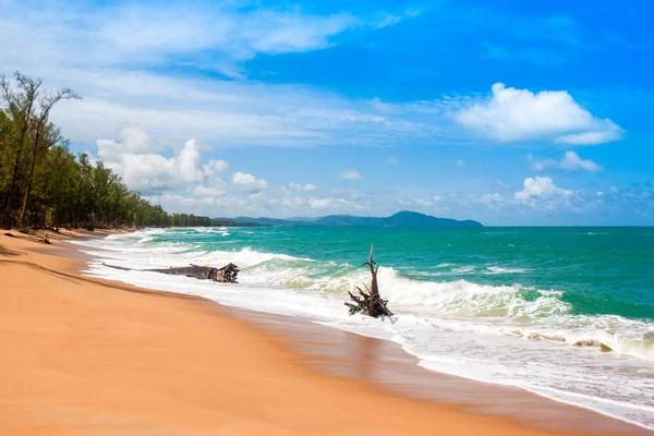 Beautiful landscape of the Indian Ocean coast with a sandy beach on the island of Phuket, Thailand