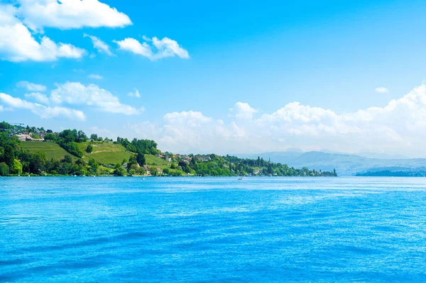 Zurique Suíça Maio 2022 Bela Paisagem Verão Das Margens Lago — Fotografia de Stock