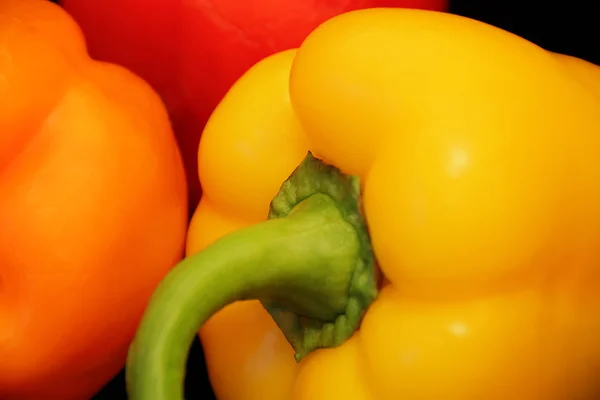 Röda och gula rå paprika — Stockfoto