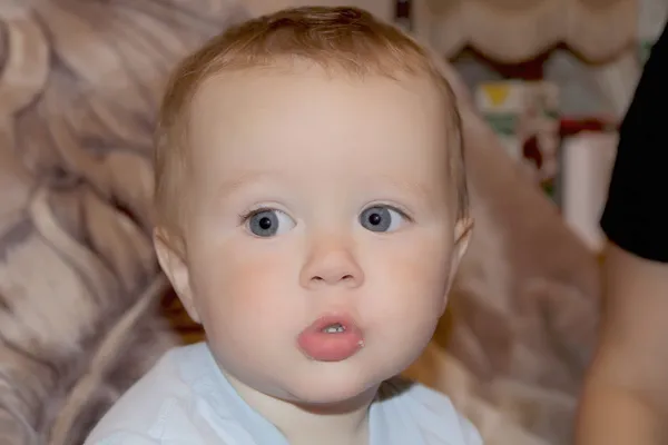 Cute eating baby 1 year — Stock Photo, Image