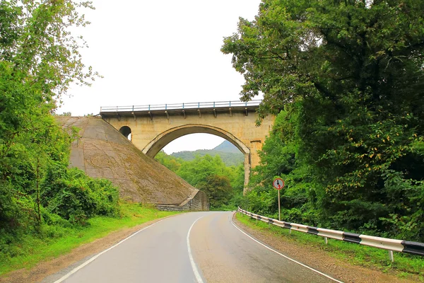 Krajina s mostem a silniční — Stock fotografie