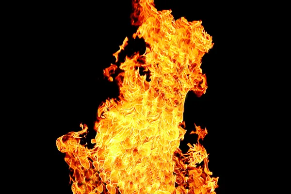 Red flame on the black background — Stock Photo, Image