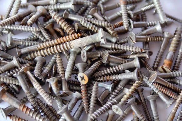 Background with screws, nuts and tools — Stock Photo, Image