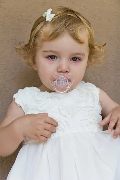 Cute infant with tear — Stock Photo, Image