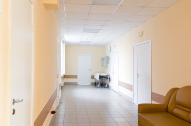 Hospital corridor interior without sicks clipart