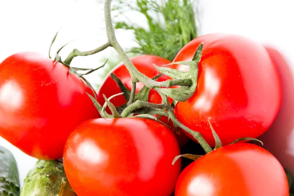 Bakgrund med färska tomater — Stockfoto