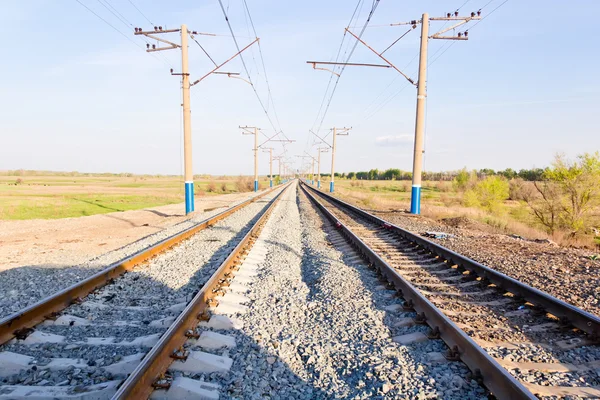 Paisaje con perspectiva ferroviaria —  Fotos de Stock