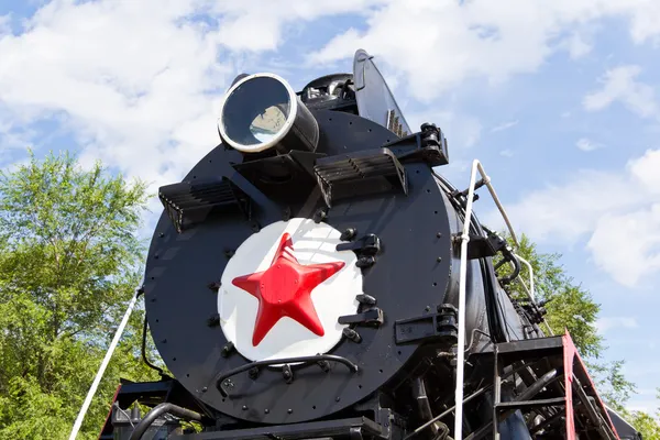 Detail of rail road locomotive — Stock Photo, Image