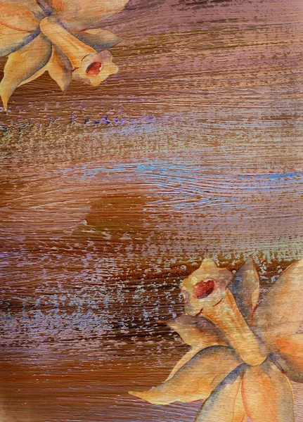 Абстрактный художественный фон с цветами. Ручная роспись — стоковое фото