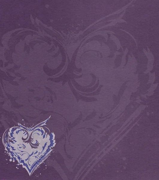 Violetten Hintergrund mit Herz — Stockfoto