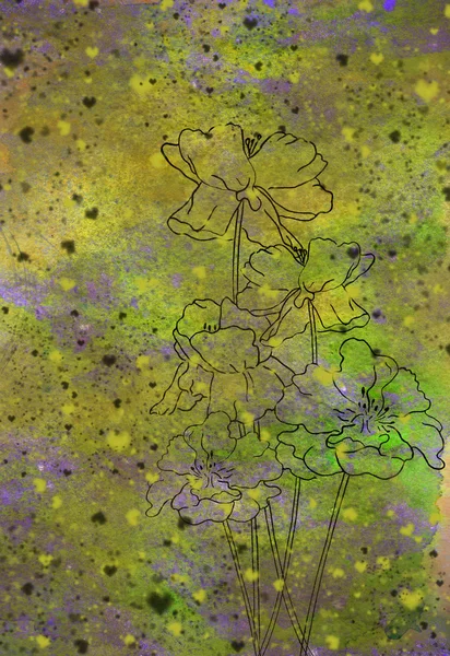 Çiçekli suluboya arka plan sanat — Stok fotoğraf