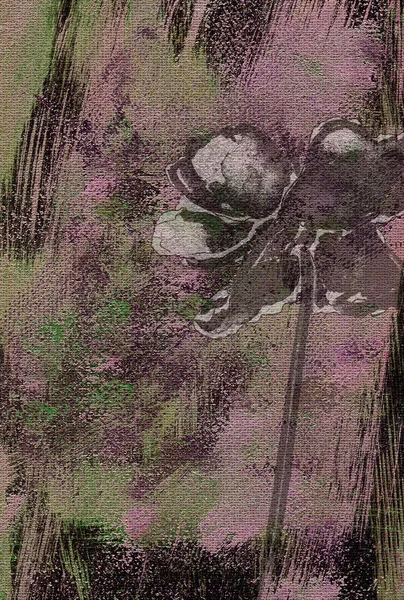 Kunst Aquarell Hintergrund mit Blumen — Stockfoto