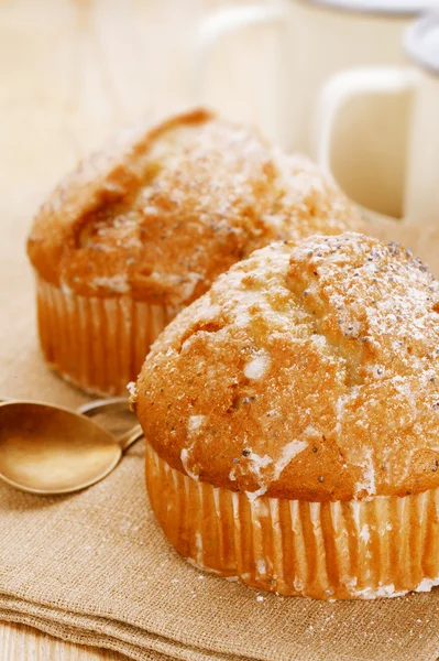 Poppy seeds and lemon muffins — Stock Photo, Image