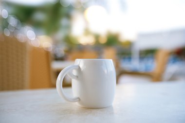 bir kafede beyaz fincan Espresso kahve