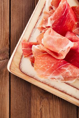 jamon serrano tabağı tedavi et, ciabatta, chorizo