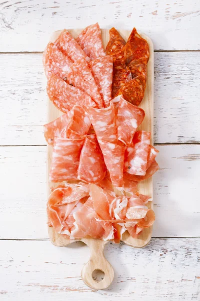 Platter of serrano jamon Cured Meat — Stock Photo, Image