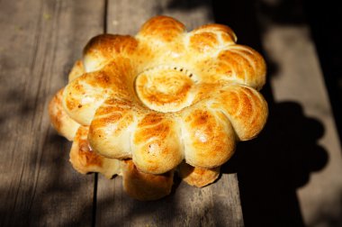 eski pişmiş geleneksel Doğu lepeshka nan - beyaz düz ekmek