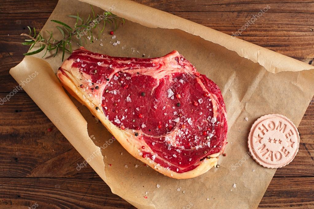 Raw beef Rib bone steak — Stock Photo © lvenks 36850973
