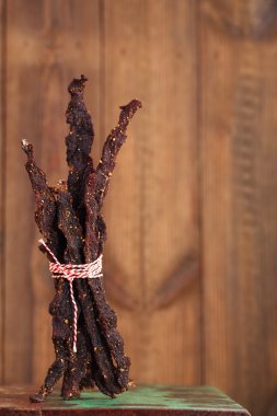 jerky beef - homemade dry cured spiced meat clipart