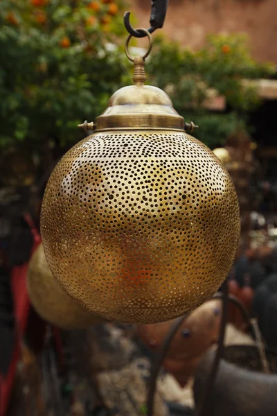 Moroccan glass and metal lantern lamp — Stock Photo, Image
