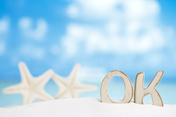 OK message with two starfish — Stock Photo, Image