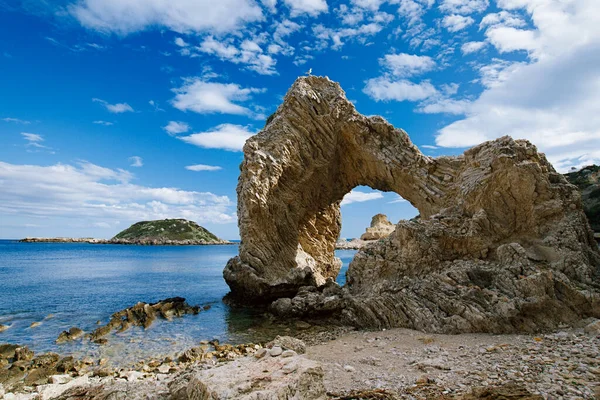 Turquoise Beach Bay Clear Water Rhodes Greece lizenzfreie Stockbilder