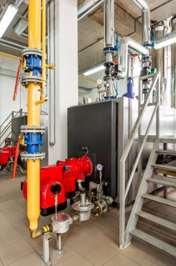 iç gaz kazan dairesi ile gaz Kazan ve Gaz brülörlü