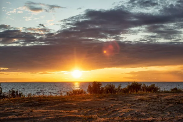 Landscape Photo Sea Road Background Sunset Sky Photo De Stock