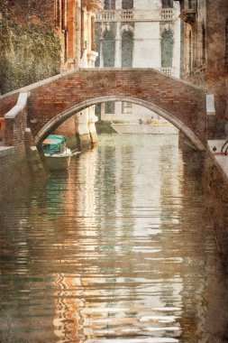 tipik Venedik canal view retro tarzı resmi