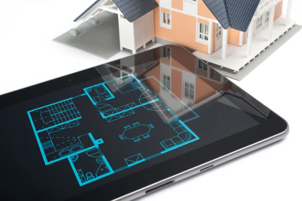 House and digital tablet — Stock Photo, Image