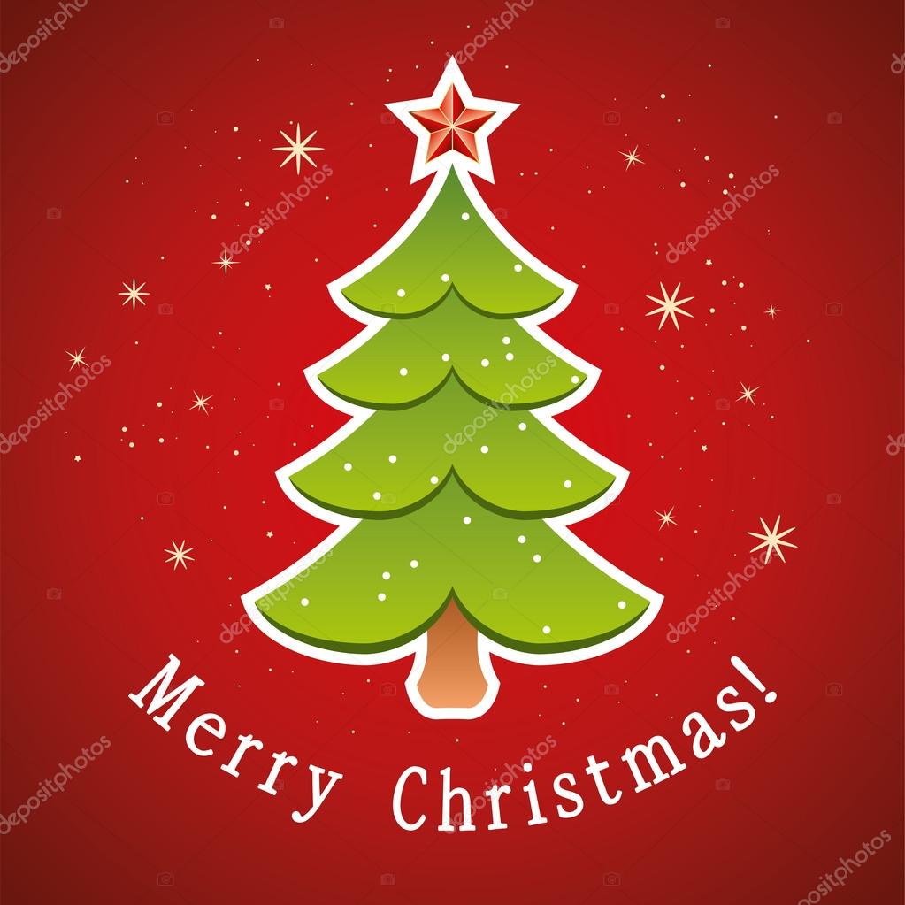 vector christmas tree greeting card stock vector vector christmas tree greeting card stock vector