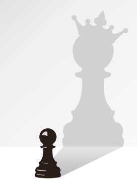Vector chess pawn with the shadow