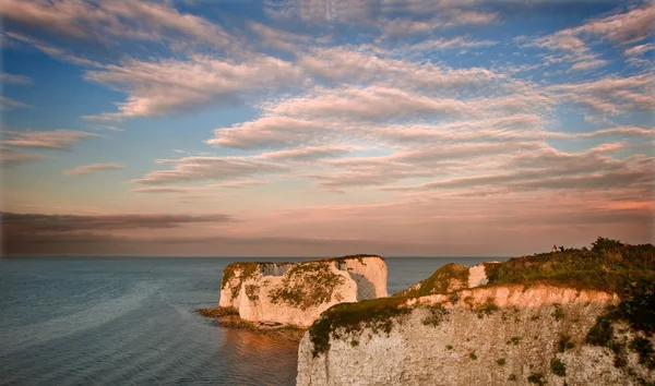 Old Harry Rocks Jurassic Coast UNESCO Dorset England at sunset — Stock Photo, Image