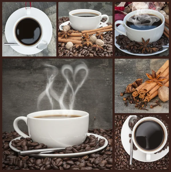 Compilation of various coffee related images — Stock Photo, Image