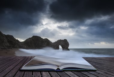 durdle kapı bo sayfalarında jurassic Coast-İngiltere'de önceden şafak